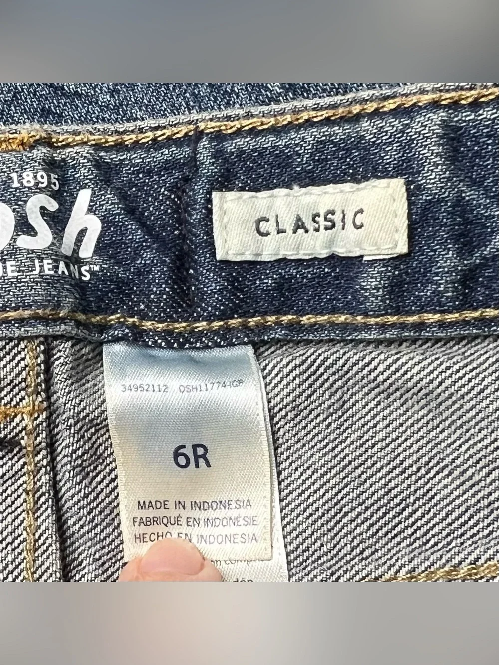 OshKosh B'Gosh Classic E-Z Adjustable Waist Toddler Boy's Jeans 6 Regular NWT